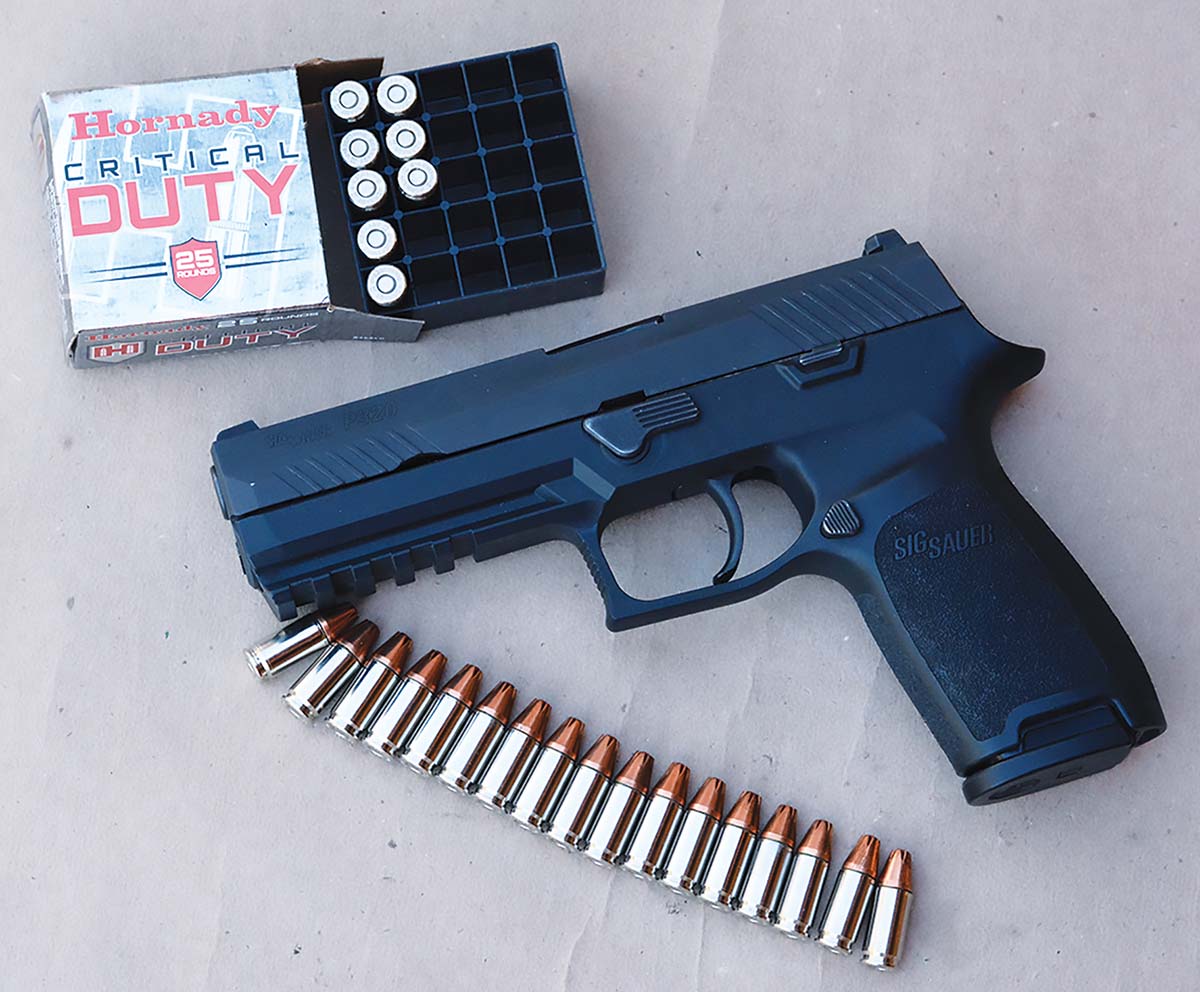 The SIG Sauer P320’s standard magazine capacity is 17 rounds.